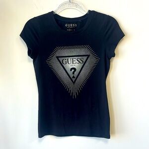 Guess Sz Small VTG Black Fitted Short Sleeve Graphic Tee